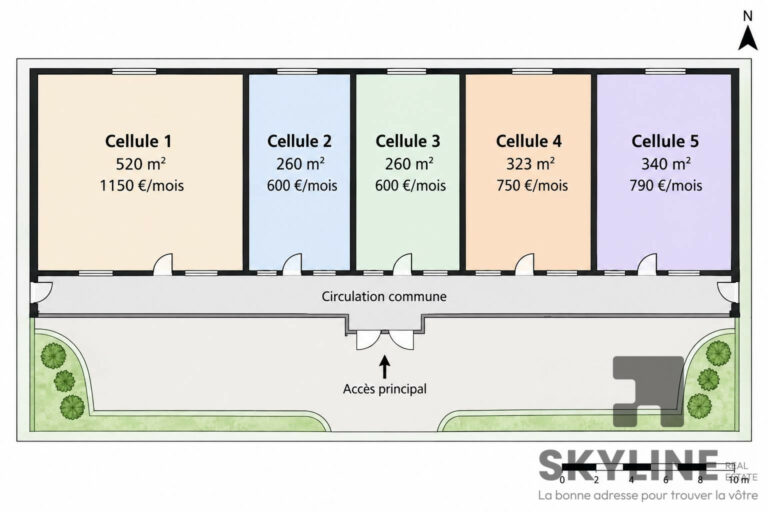 Location Cellules d&rsquo;activité a partir de 260 m²